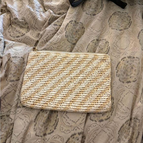 Stoney Clover Lane Beige and Pink Raffia Flat pouch - Picture 4 of 4